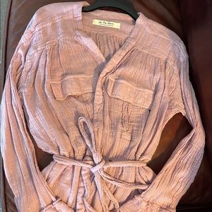 Free People Blush top with tie waist
